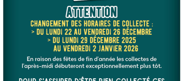 SYCLUM CHANGEMENT DES HORAIRES DE COLLECTE