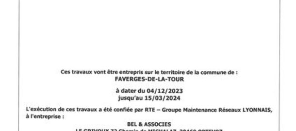 RTE Travaux d'entretien