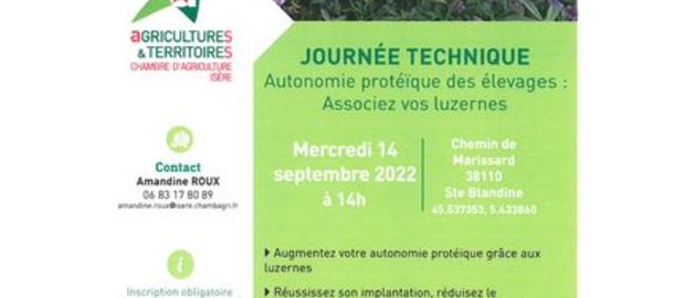 Journe technique luzerne le 14 septembre