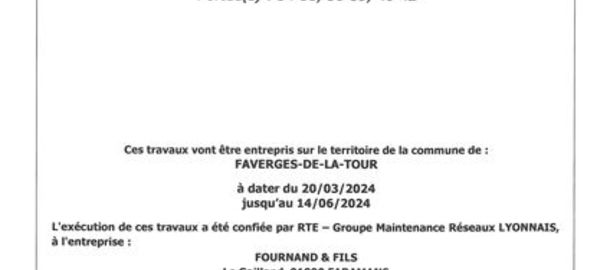 RTE Travaux d'entretien