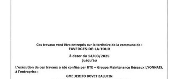 RTE Travaux d'entretien