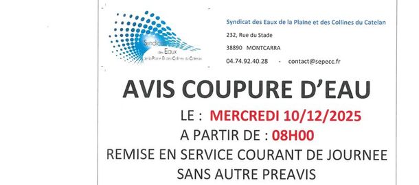 Avis de coupure d'eau