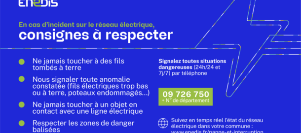 ENEDIS - Consignes en cas d'incident sur le réseau électrique
