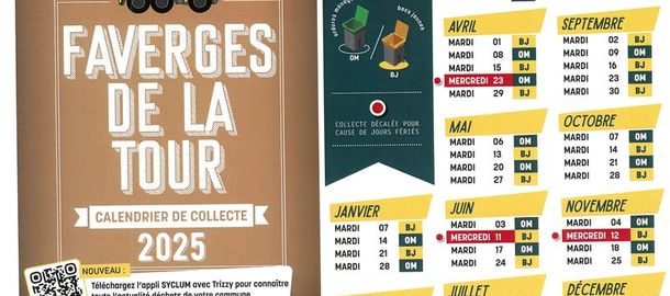 Calendrier des collectes 2025